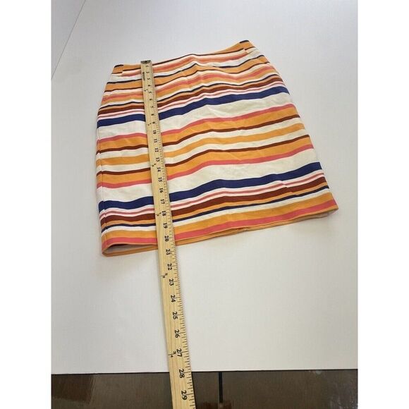 Merona Women’s Stretch Pencil Skirt Fully Lined Mid Rise Size 2 Striped Pockets - Picture 5 of 16